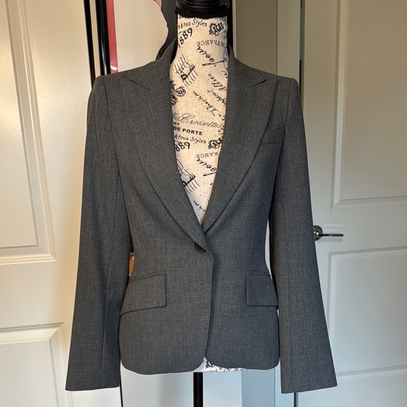 Zara Gray Blazer with Notched Lapel - Picture 2 of 11